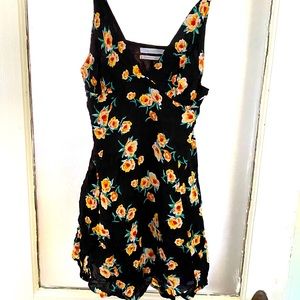 Urban Outfitters Black Floral Sun Dress- Size S
